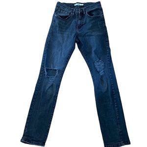 EDGAR & ASH JEANS SLIM FIT PATCHWORK DISTRESSED and DESTROYED Black size 30 x 32